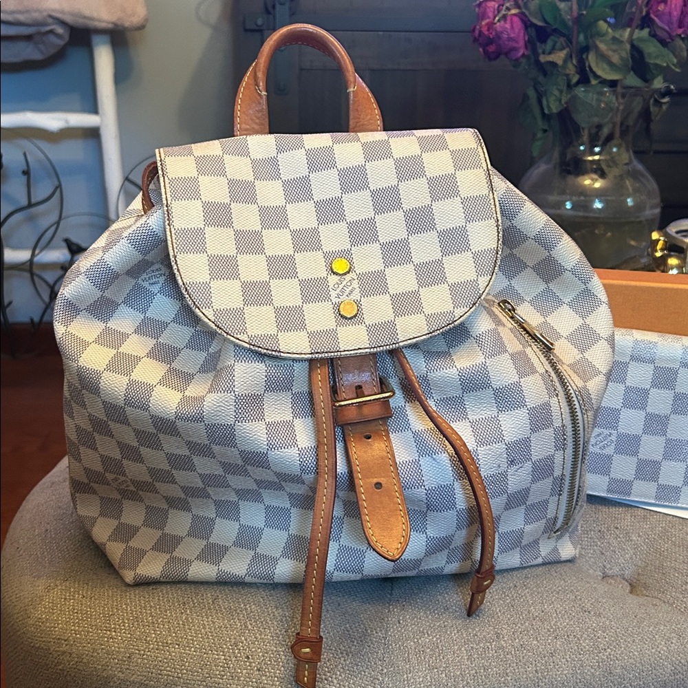 Louis Vuitton Damier Azur Canvas Sperone Backpack & Damier Azur Organizer - Picture 3 of 17